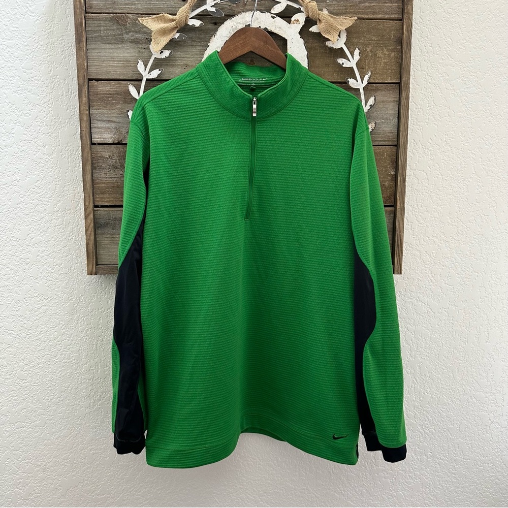 Nike Golf Therma Fit Green and Black Quarter-Zip Pullover Men’s XL